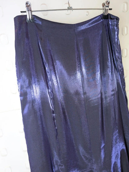 Vintage 90s Minuet Iridescent Purple Maxi Skirt – Mermaid Prom UK12