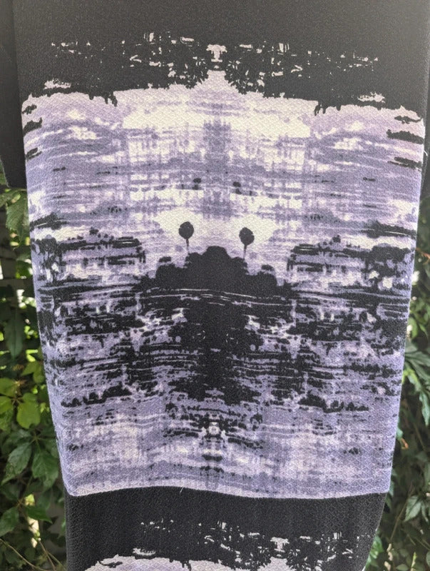 Nu Denmark Ombre Midi Shirt Dress Black Lilac UK8/10