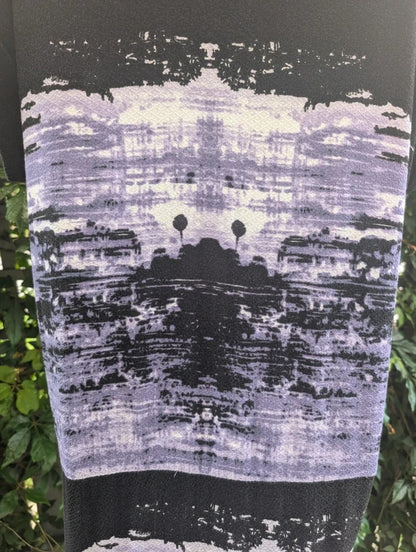 Nu Denmark Ombre Midi Shirt Dress Black Lilac UK8/10