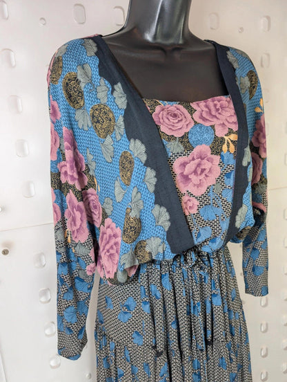 Carole Little oriental-style maxi dress – oversized fit