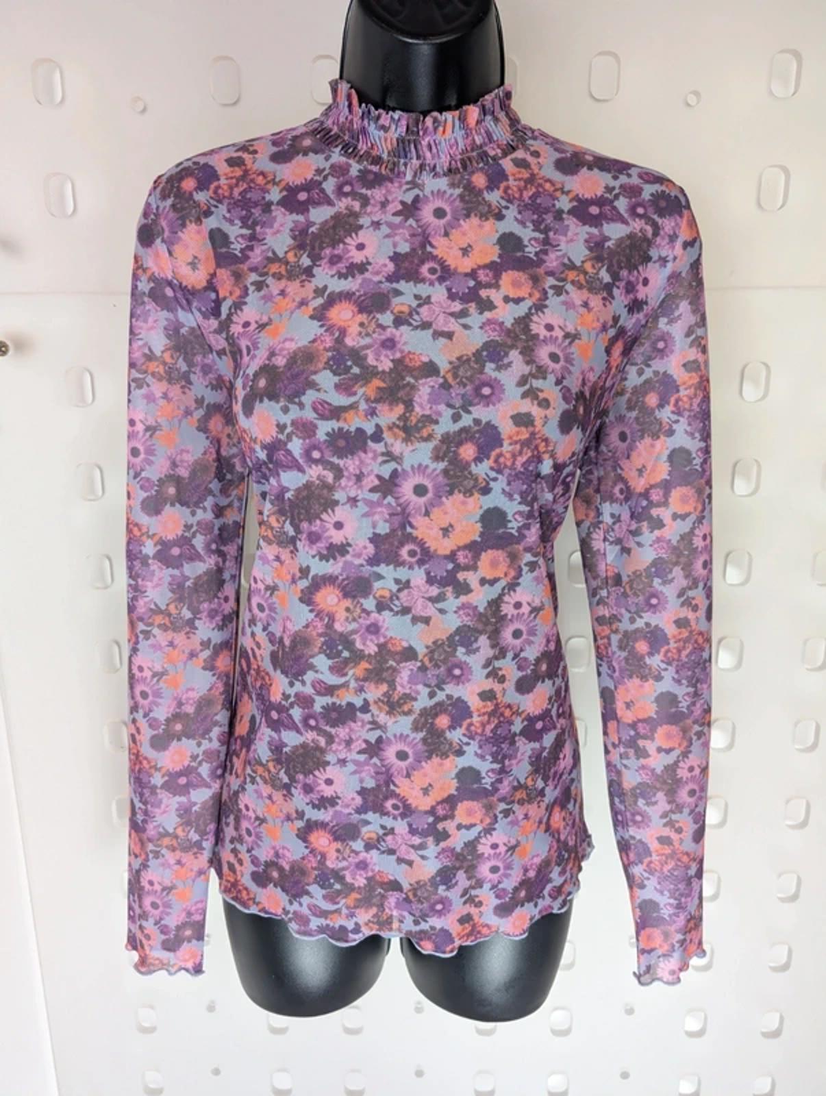 Numph Nupoppy Sheer Blouse Size M