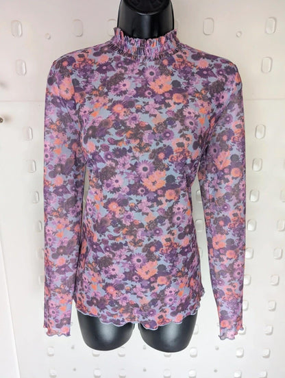 Numph Nupoppy Sheer Blouse Size M