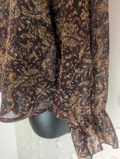 b.young paisley frill blouse size 8
