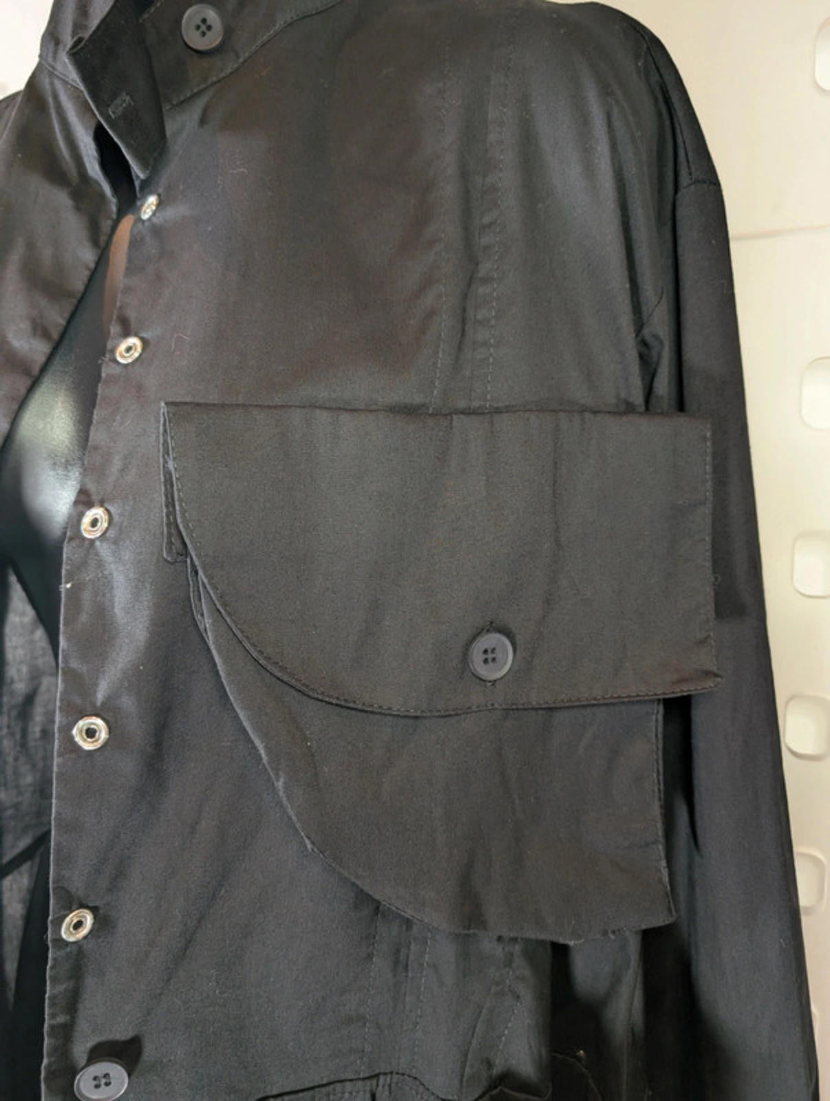 Miss City Utility Dress Jacket Black UK 12  Asymmetric Hem