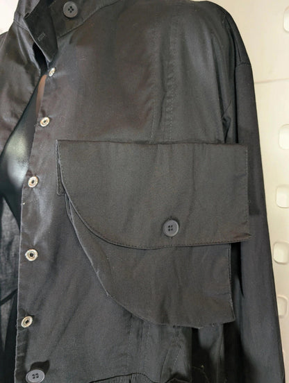 Miss City Utility Dress Jacket Black UK 12  Asymmetric Hem