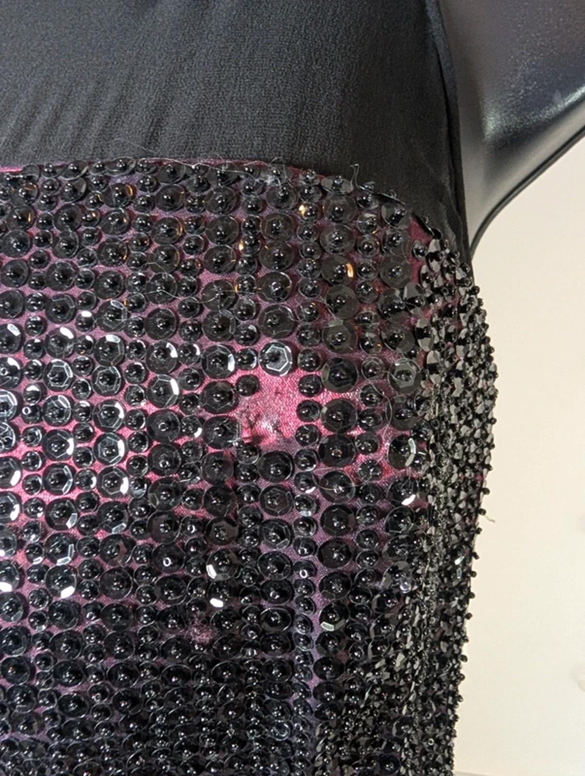 Vintage Burgundy Sequin Gown + Train Alternative Prom Black Tie UK10–12 Rena Koh