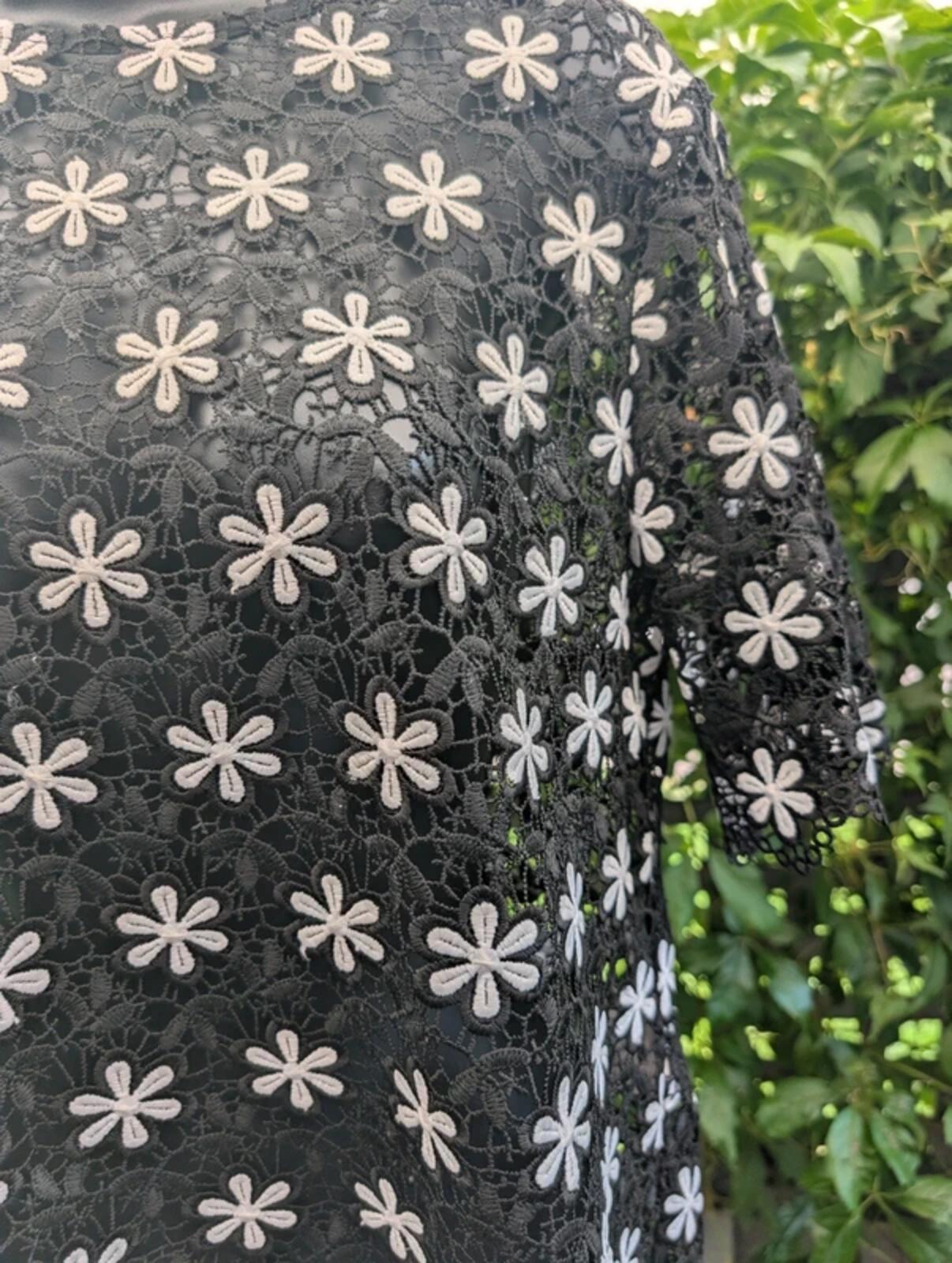 United Colours of Benetton Crochet Daisy Top Black Small
