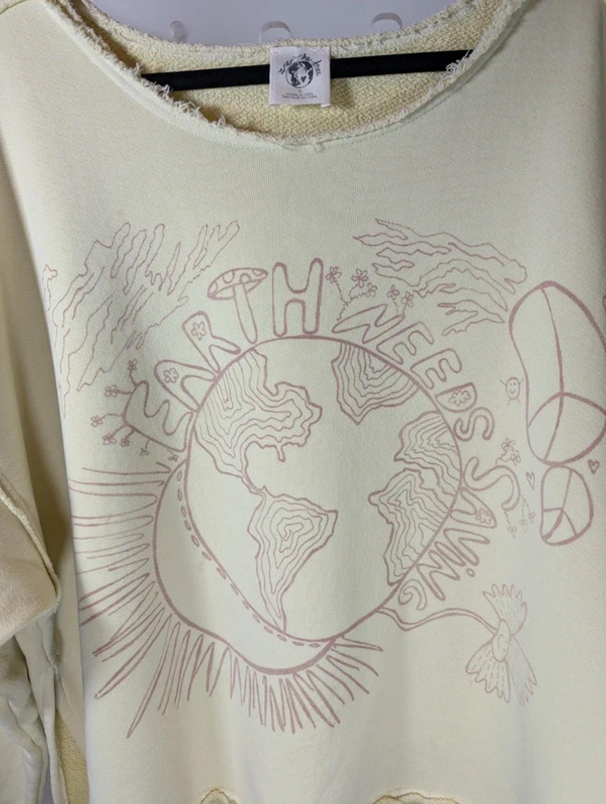 Free People We The Free Earth Needs Saving Sweatshirt Small USA