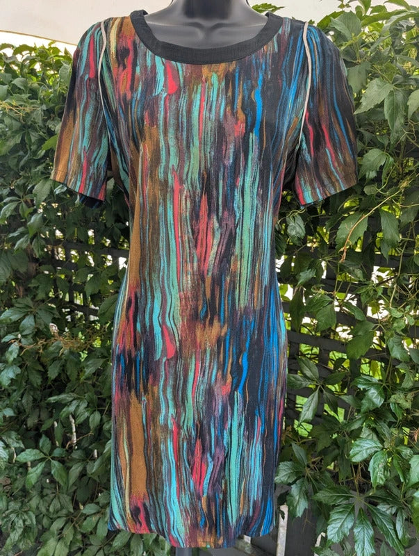 Numph Abstract Print Shift Dress UK12 EU38