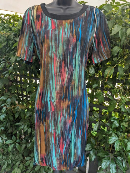 Numph Abstract Print Shift Dress UK12 EU38