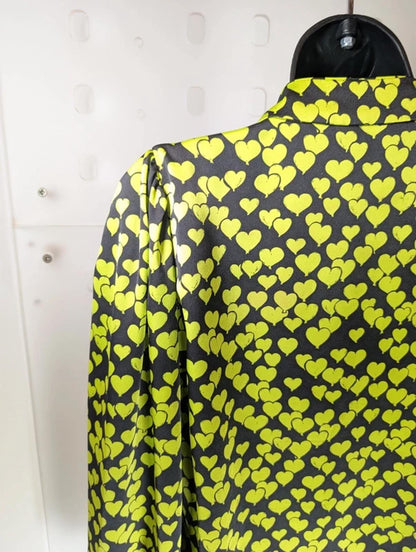 Cras Copenhagen Lavacras Heartbeat Print Shirt UK10 Statement