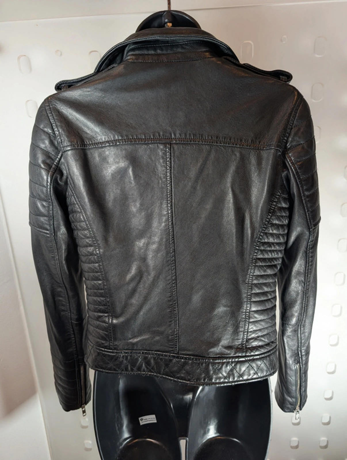 Jane Norman Classic Black Leather Biker Jacket – UK 10