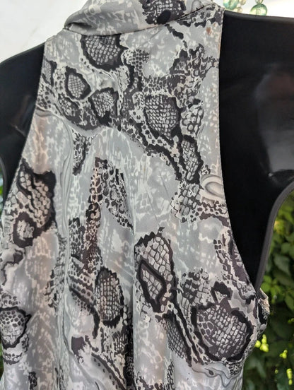 Precis Petite Silk Snake Print Top UK12