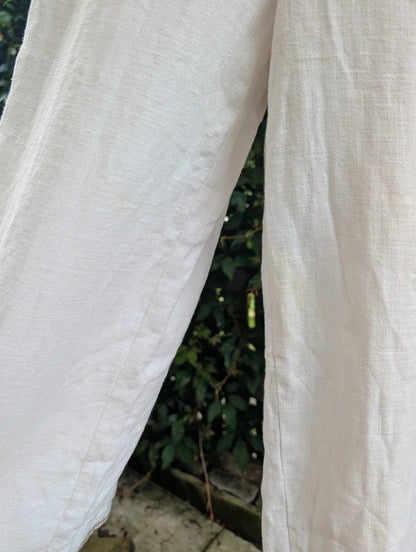 Moon River Linen Blend Embroidered Jumpsuit White Small