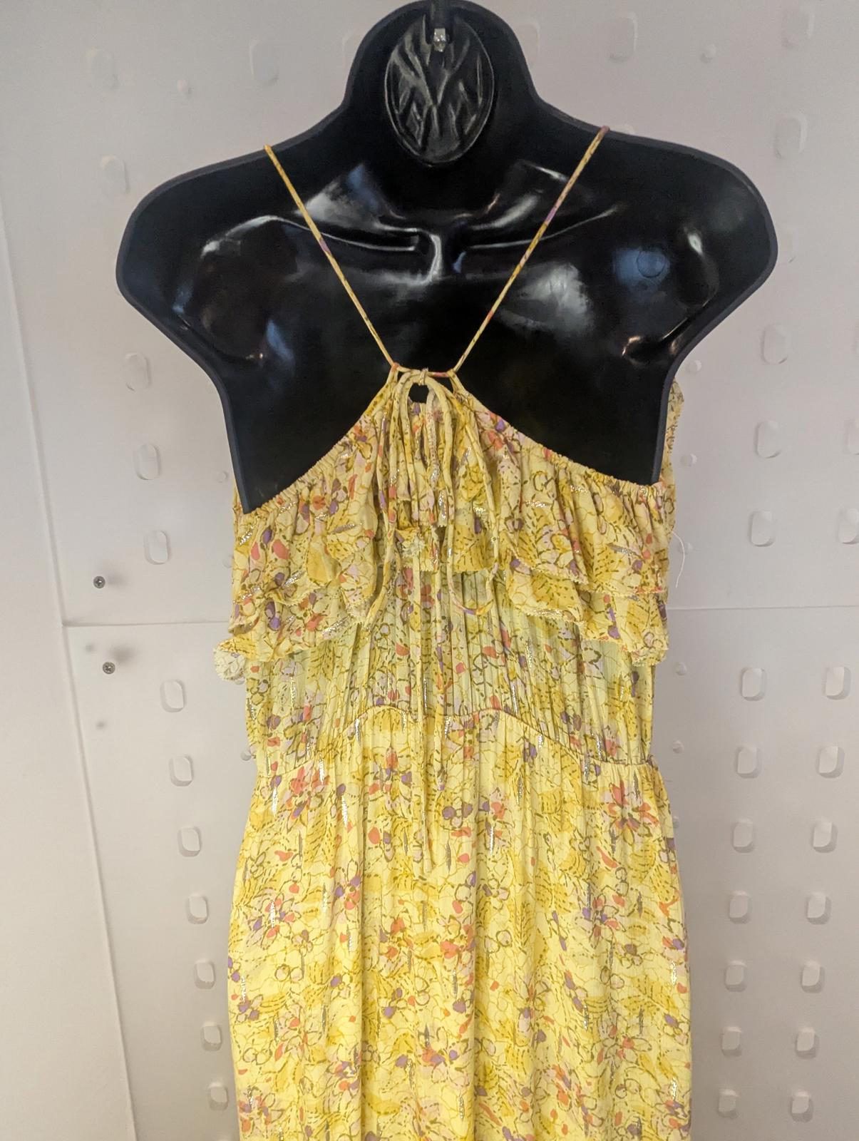 Suncoo Carine Strappy Floral Midi Dress Size L