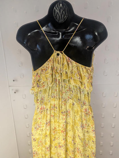 Suncoo Carine Strappy Floral Midi Dress Size L