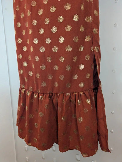 Sweewë Paris Rust Copper Midi Dress Size S