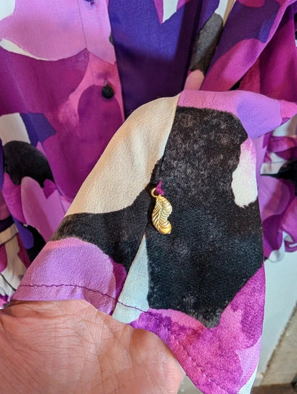 Fabienne Chapot Holly Blouse Purple Floral Size 34 UK8