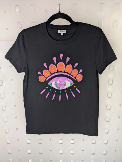 Kenzo Eye Print Graphic T-Shirt Black Size S