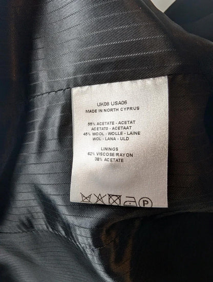 Jaeger Tailored Stand Collar Jacket UK8 Wool Blend