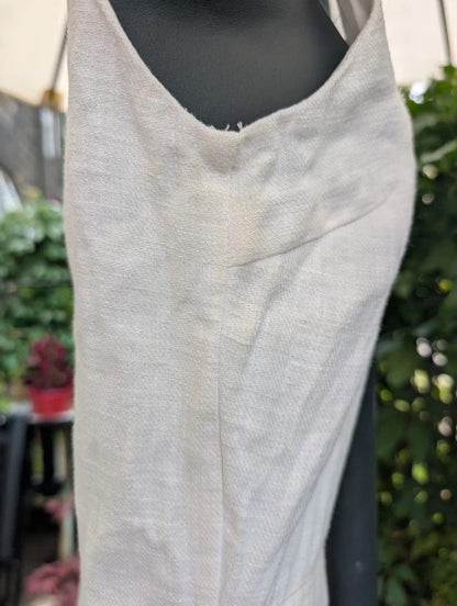 Moon River Linen Blend Embroidered Jumpsuit White Small