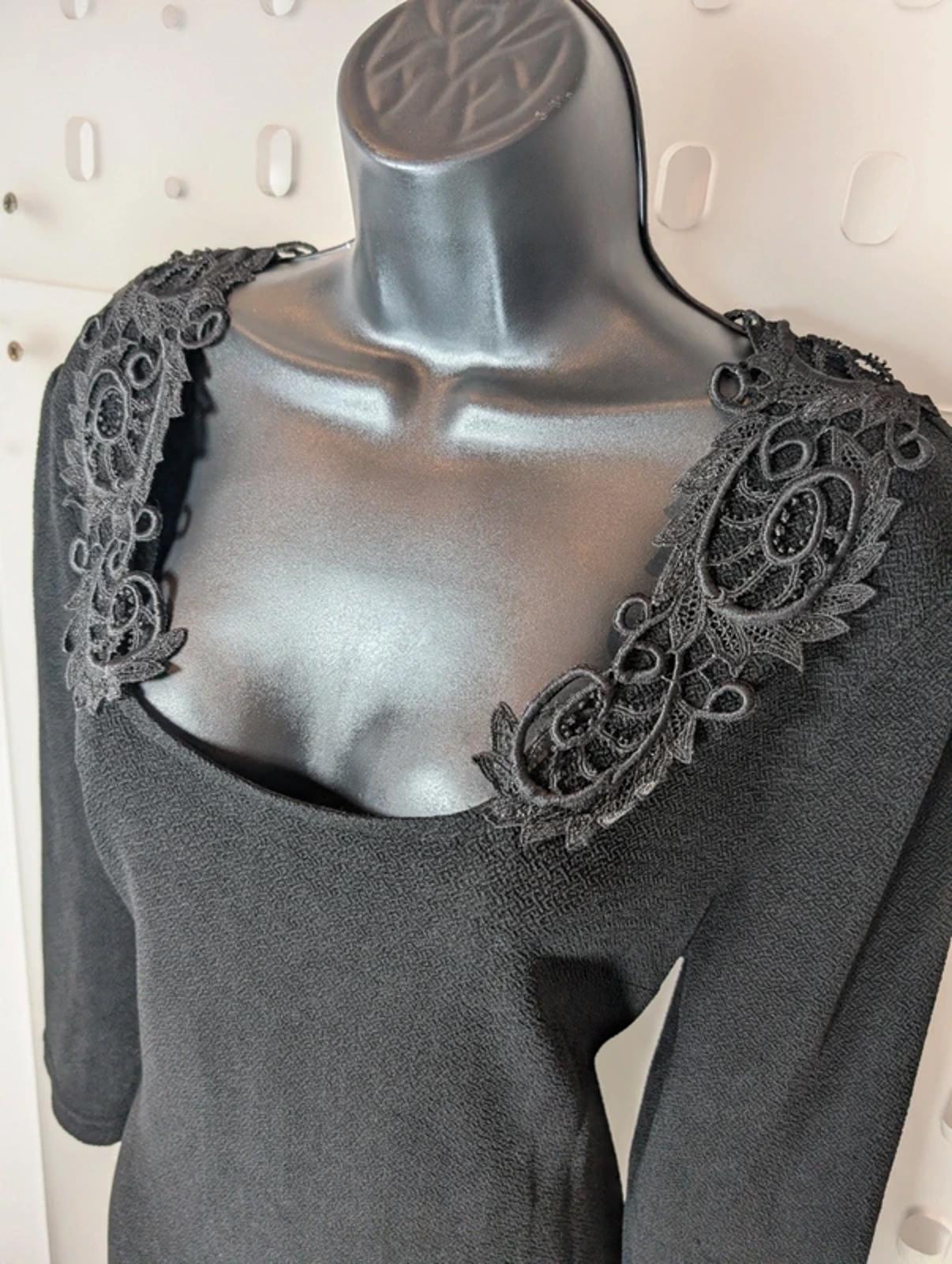 Joseph Ribkoff Black Dress Lace Neckline Occasion UK 14