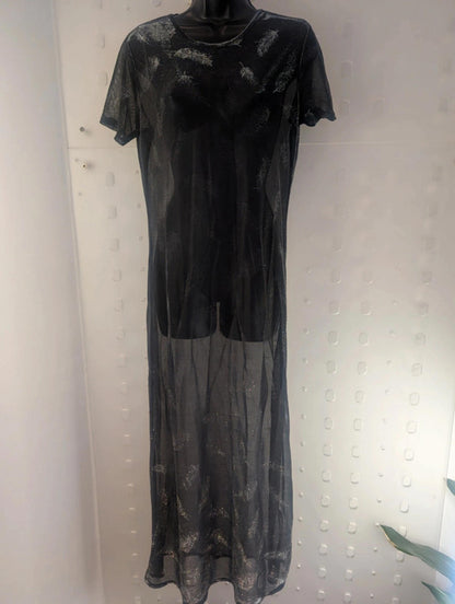 Vintage Y2K sheer midi dress by Etam UK 14 but fits closer to a 10/12.