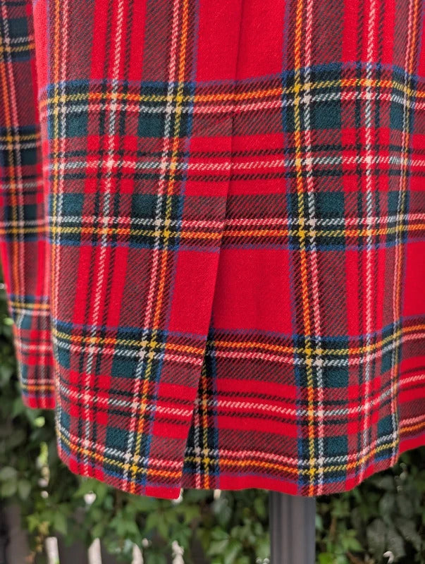 Vintage St Michael Pure New Wool Tartan Pencil Skirt UK14