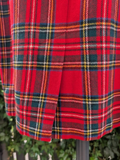 Vintage St Michael Pure New Wool Tartan Pencil Skirt UK14