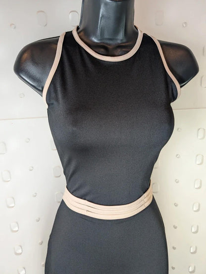 Vintage 90s Dolce Elavir Sporty Stretch Maxi Dress S/M