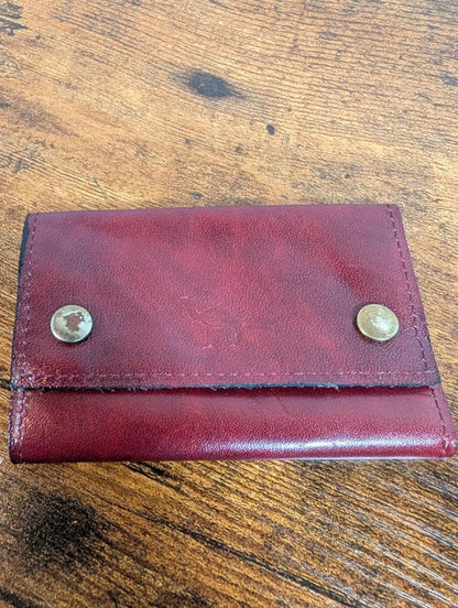 Vintage Camel Burgundy Leather Four Key Wallet