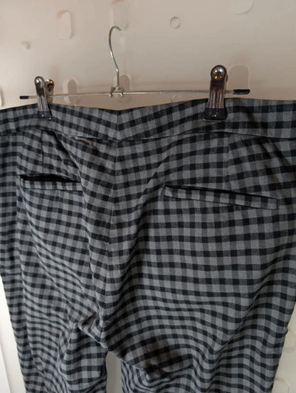 Jigsaw black and grey check wool blend trousers UK 12