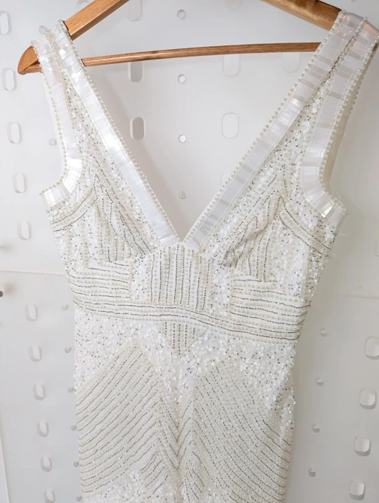 Karen Millen “Armour” Beaded Ivory Gown UK6 Bridal / Occasion Dress Sold Out