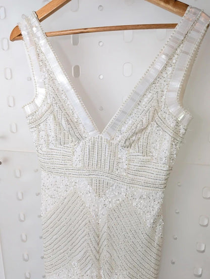 Karen Millen “Armour” Beaded Ivory Gown UK6 Bridal / Occasion Dress Sold Out