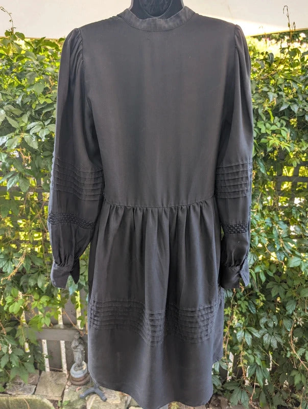 Levete Room Cotton Pintuck Dress Black Small