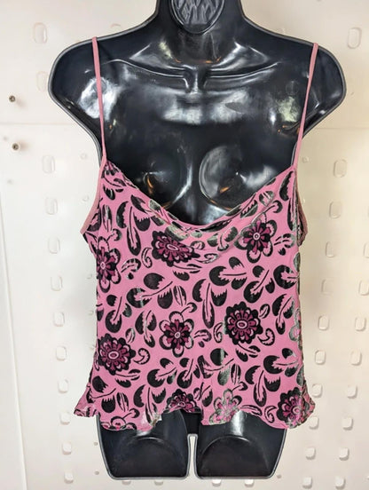 Vintage Laura Ashley Velvet Burnout Cowl Cami – UK 16 – Bias Cut