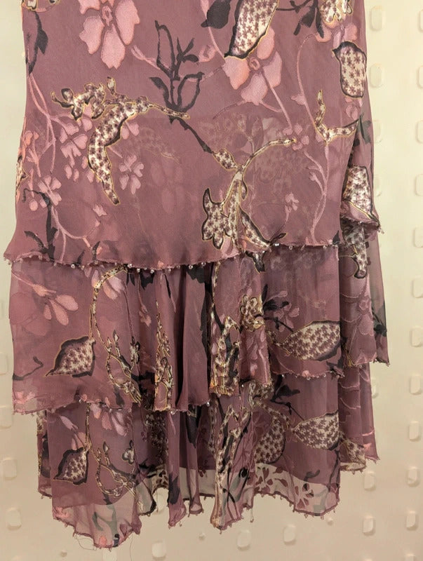 Cameron Blake by Mon Cheri Purple Silk Fairycore Dress UK8