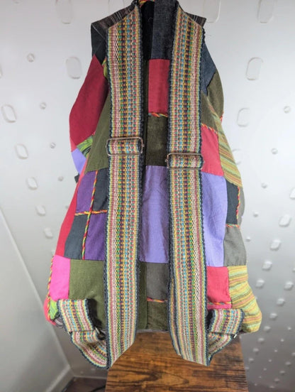 Boho Patchwork Backpack Festival Travel Rucksack Multicoloured