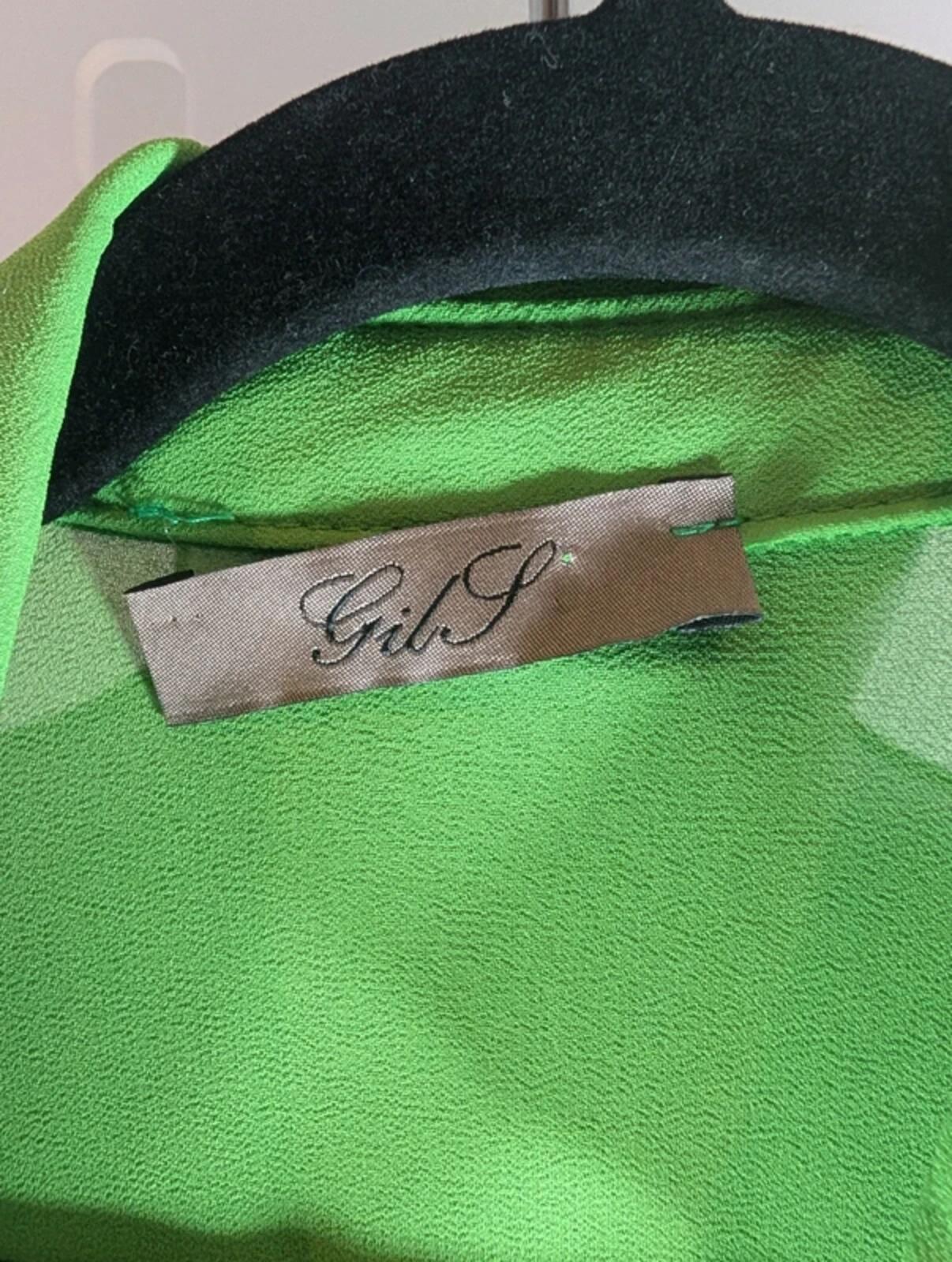 Gil Santucci Layered Blouse Vibrant Green Small
