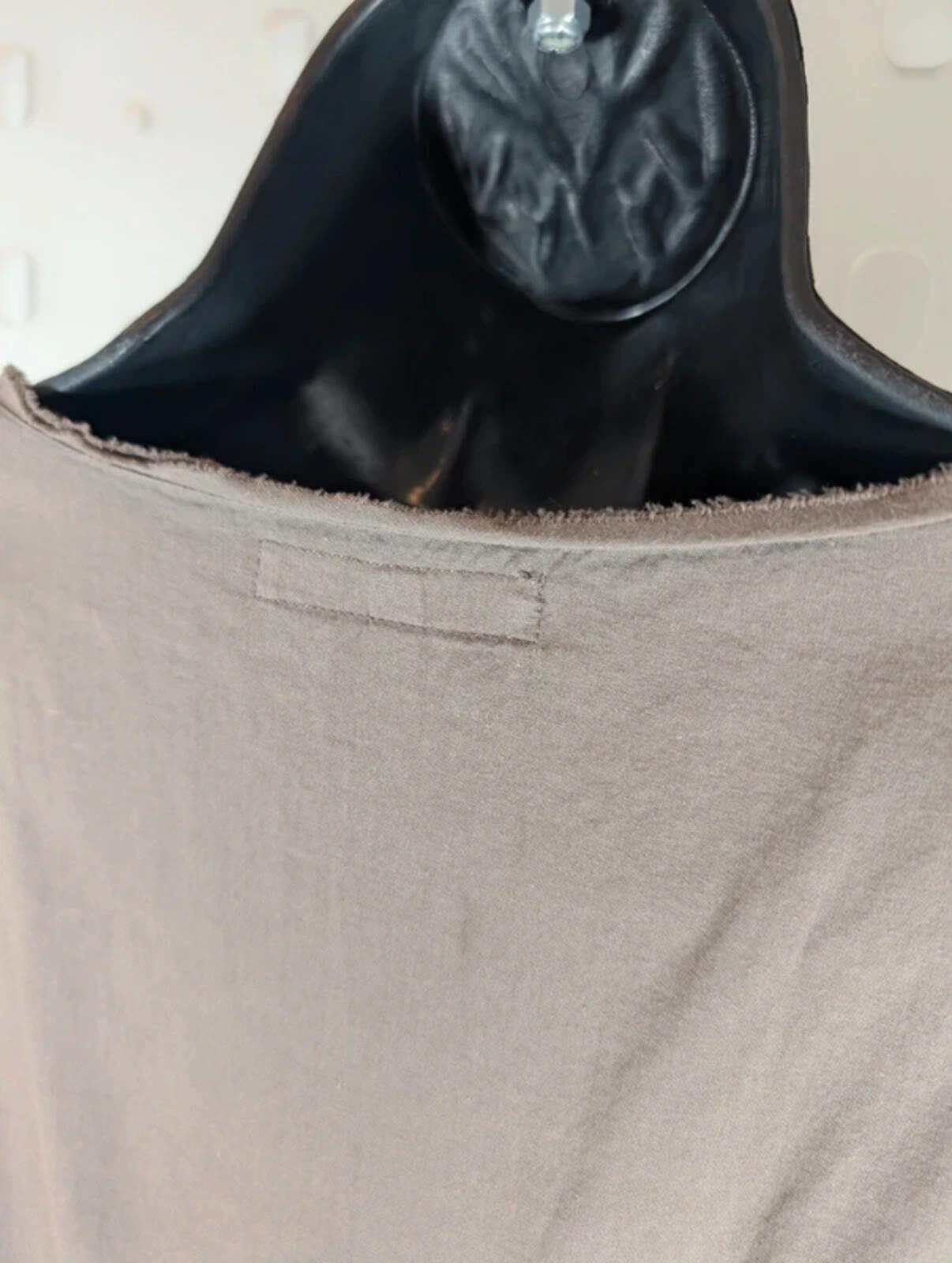 Lurdes Bergada Taupe Asymmetric Cotton Top Made In Spain Large