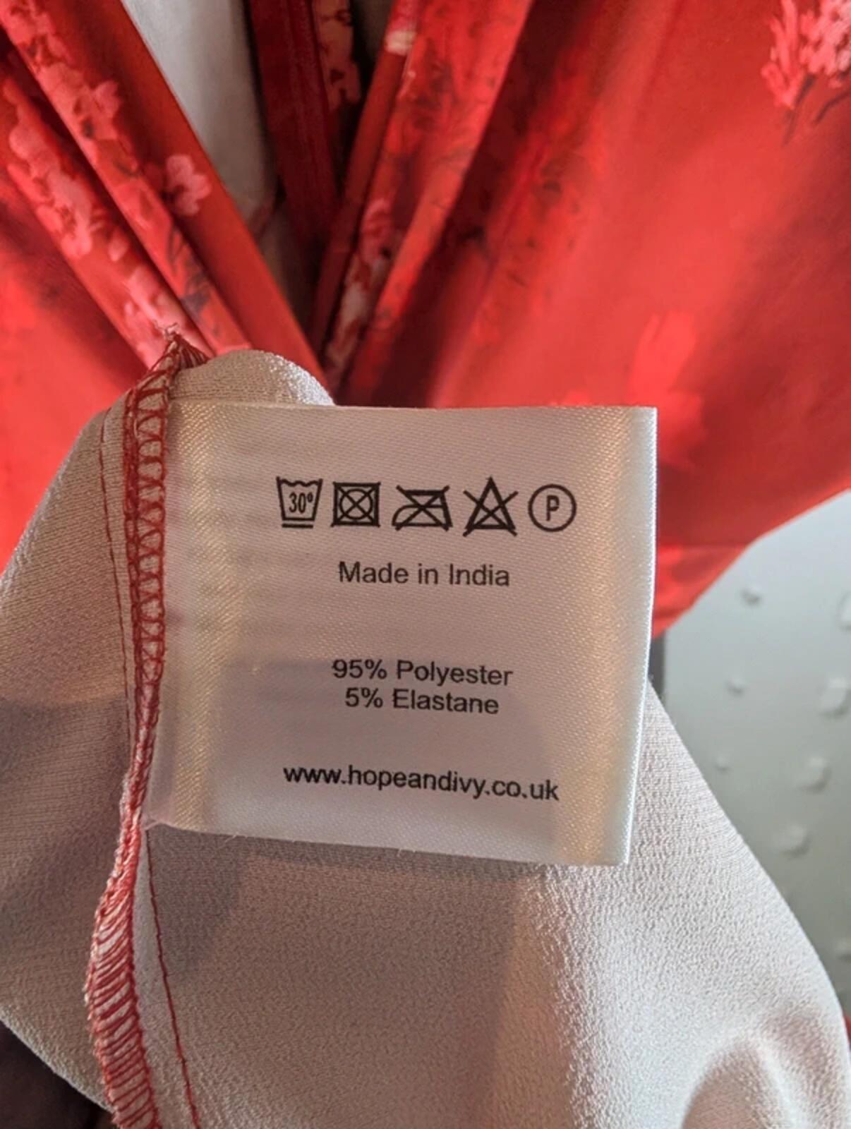 Hope & Ivy Floral Knot Front Dress Red Pink UK10