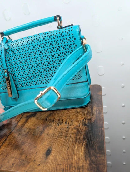 Pavers Teal Structured Box Handbag Unused With Dust Bag