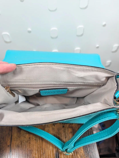 Pavers Teal Structured Box Handbag Unused With Dust Bag