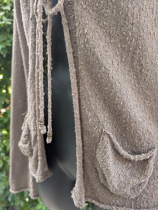 Le Petit Baigneur Woodland Grunge Tie Front Cardigan UK10 S