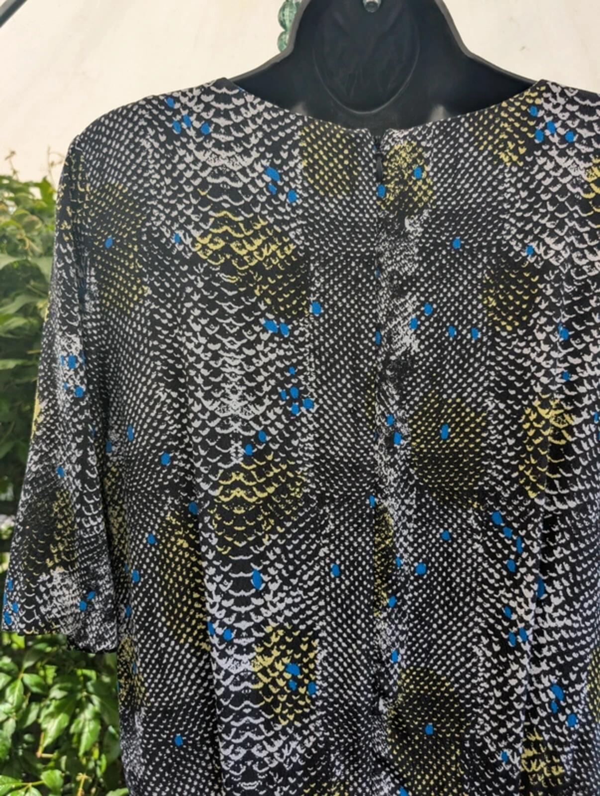 & Other Stories Snake Print Dress Green Blue EU38
