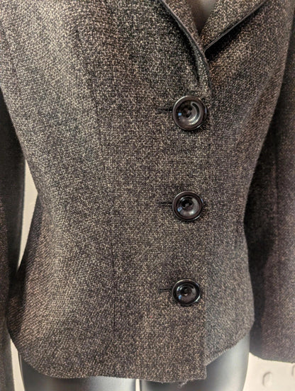 Country Casuals grey tweed fitted jacket – size 10