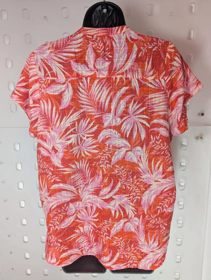 Lolly's Laundry Tropical Shirt Size M - Orange Palm Print