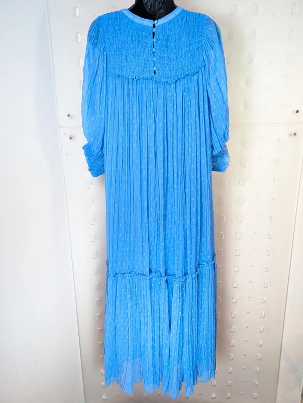 Goa Paris Romantic Chiffon Maxi Dress Size S Floaty Boho Occasion Made in India