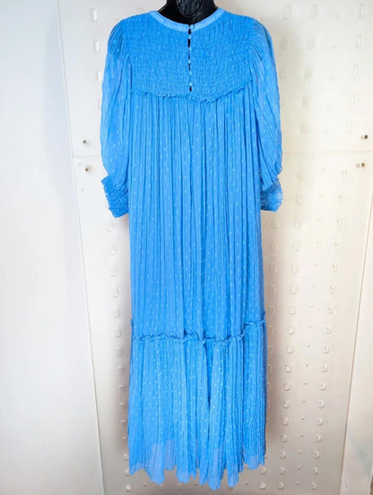 Goa Paris Romantic Chiffon Maxi Dress Size S Floaty Boho Occasion Made in India