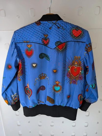 Stardust London Kids Heart Print Bomber Jacket Size S Discontinued Collectable